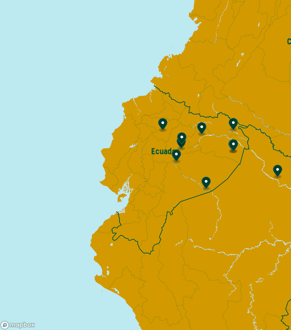 Ecuador Destinations Map