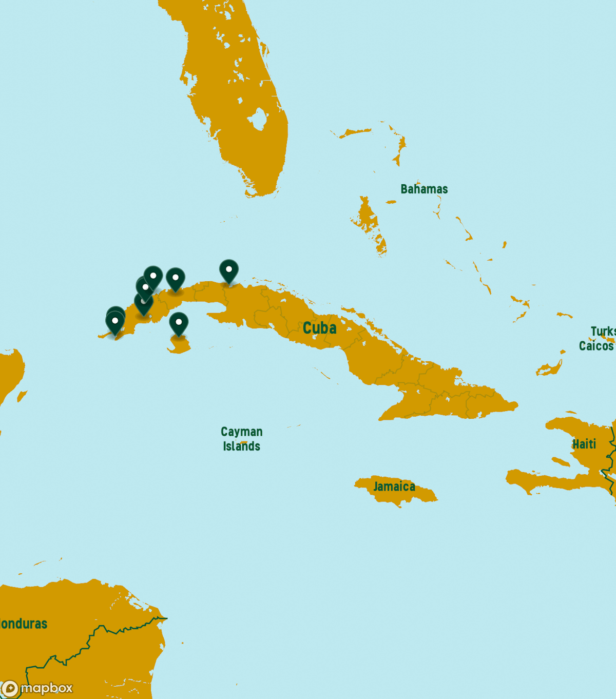 Cuba Destinations Map
