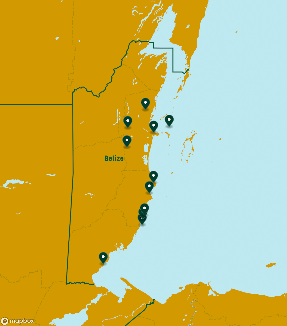 Belize Destinations Map