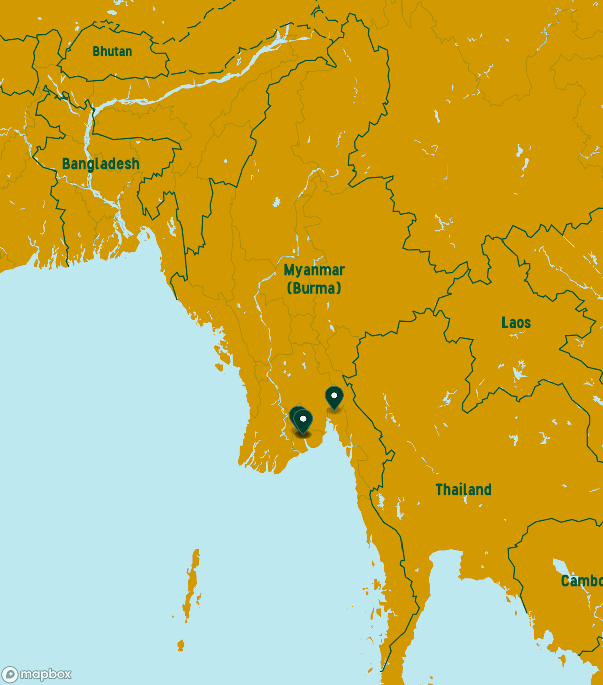 Myanmar Destinations Map