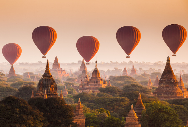 Hot Air Balloon Flight Over Bagan Photo