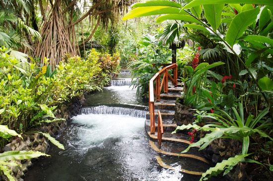 4 in 1 Tour - Hanging Bridges, La Fortuna Waterfall, Volcano Hike and Tabacon Hot Springs Photo